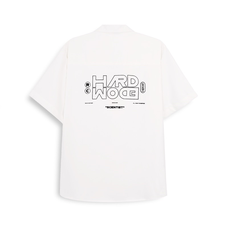 Áo Sơ Mi nam nữ Hoạ Tiết Tay ngắn Cổ Vest SCIENTIST Thời Trang Vải Lụa-HARDMODE