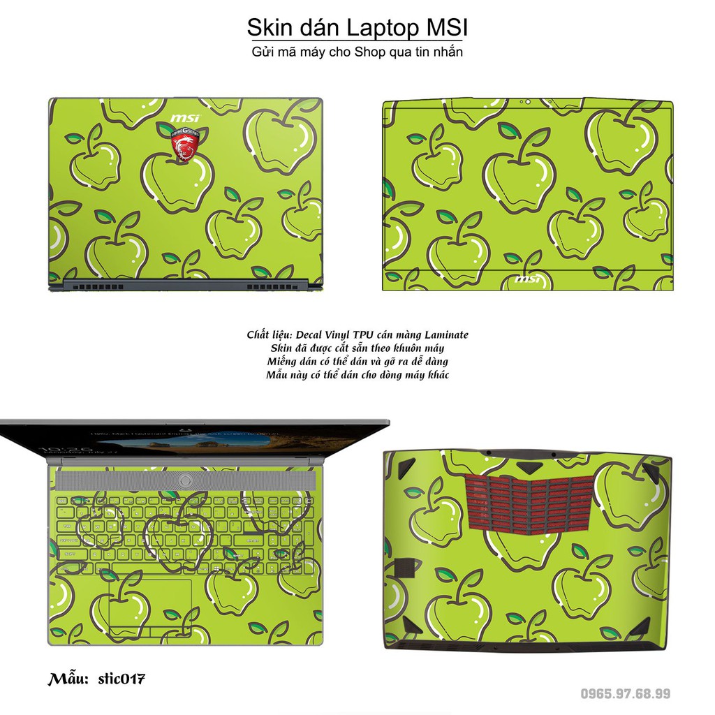 Skin dán Laptop MSI in hình Hoa văn sticker nhiều mẫu 3 (inbox mã máy cho Shop)