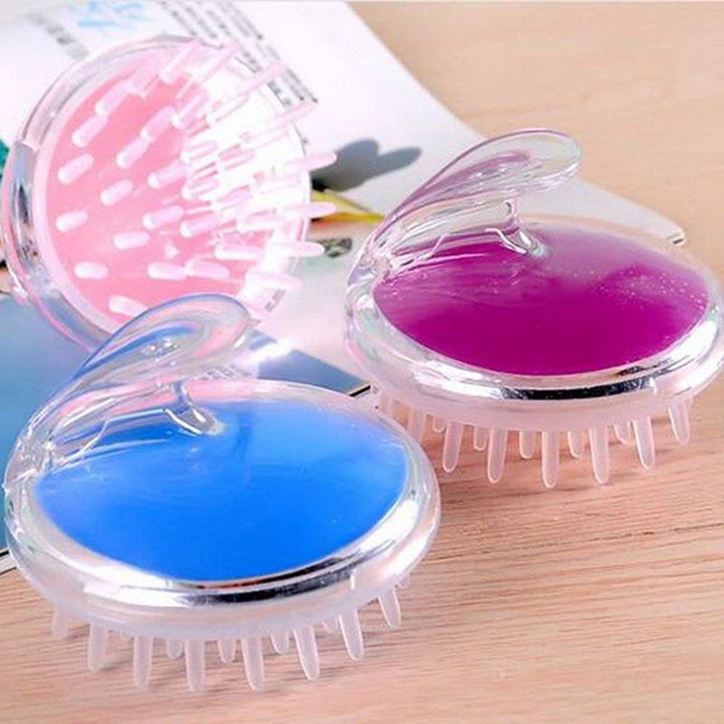 Bàn chải tắm mát-xa da đầu thư giãn màu sắc ngẫu nhiên
