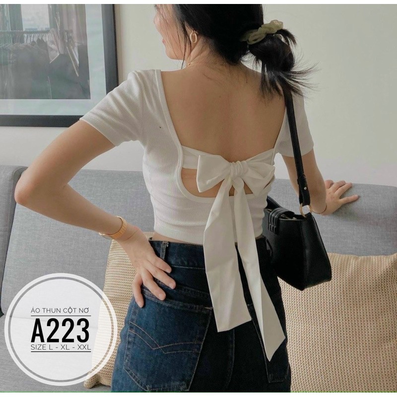 [Mã FATHANG5 giảm 10K đơn 50K] Bigsize Áo thun cột nơ A223