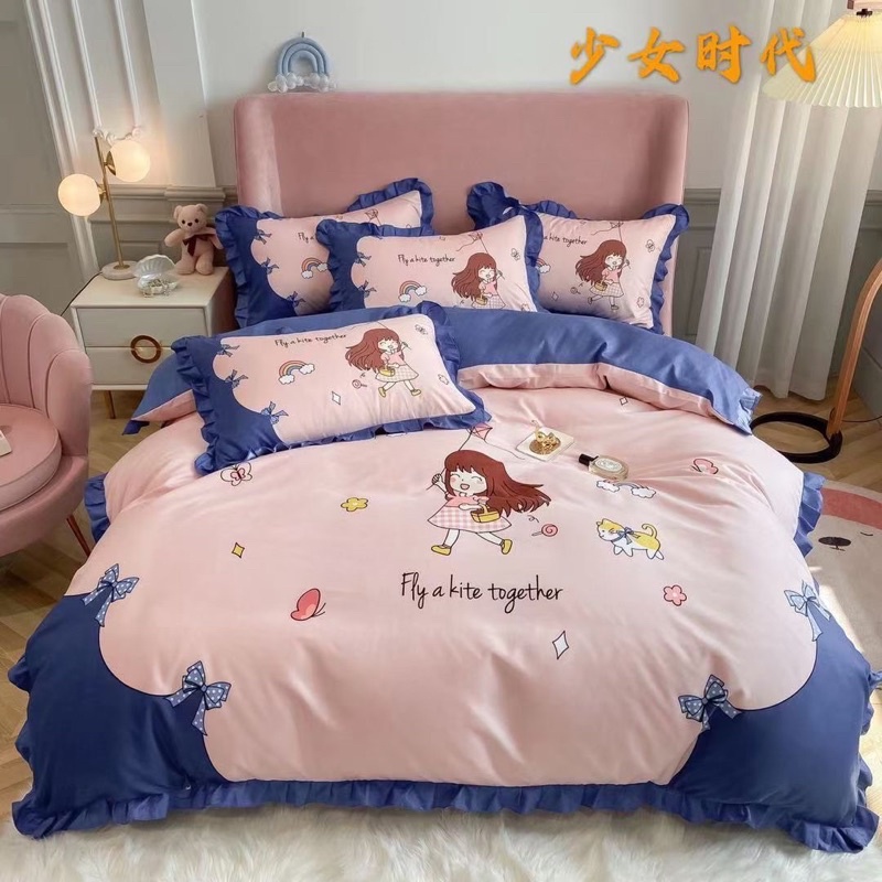 Bộ vỏ chăn ga gối Cotton 100% bèo nhập khẩu nhiều màu sắc chất vải cao cấp mềm mại đủ mọi kích thước giường - loại 1