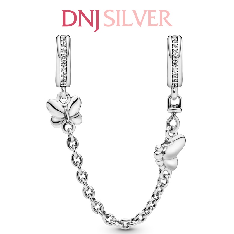Charm bạc 925 cao cấp, hàng chuẩn bạc - Charm Butterfly Safety Chain thích hợp để mix vòng tay charm - DN251