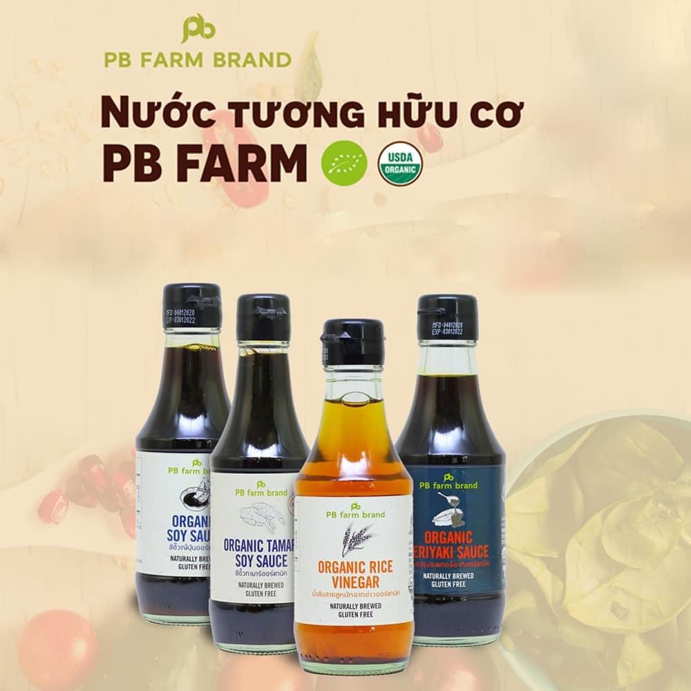 Nước tương hữu cơ PBFarm (Tamari/Teriyaki/Nước tương thường/Nước tương ít muối/Dấm gạo) - 200ml