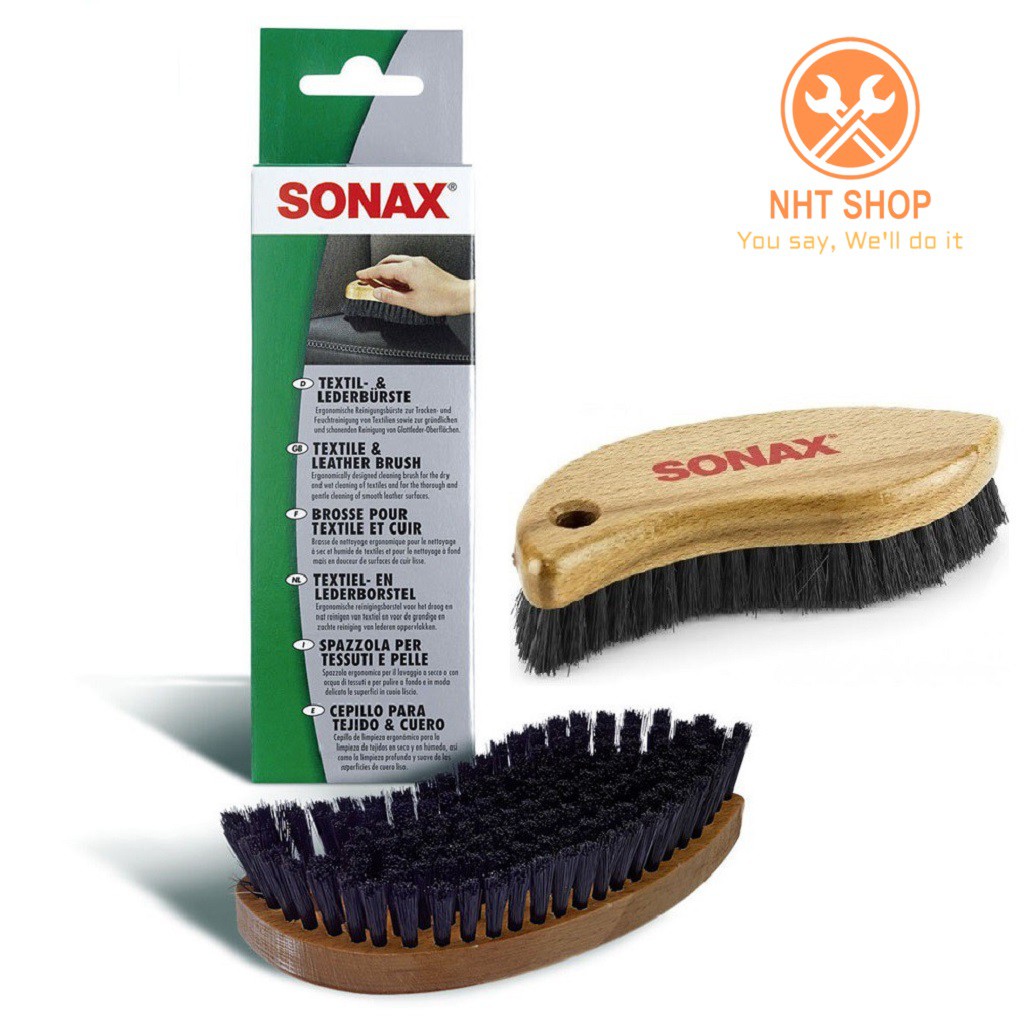 Dụng cụ vệ sinh nội thất xe SONAX Textile & Leather Brush 416741 – NHT Shop