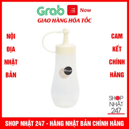 Bình đựng gia vị, nước sốt, nước tương Enough 250ml (Màu trắng) Nội địa Nhật Bản