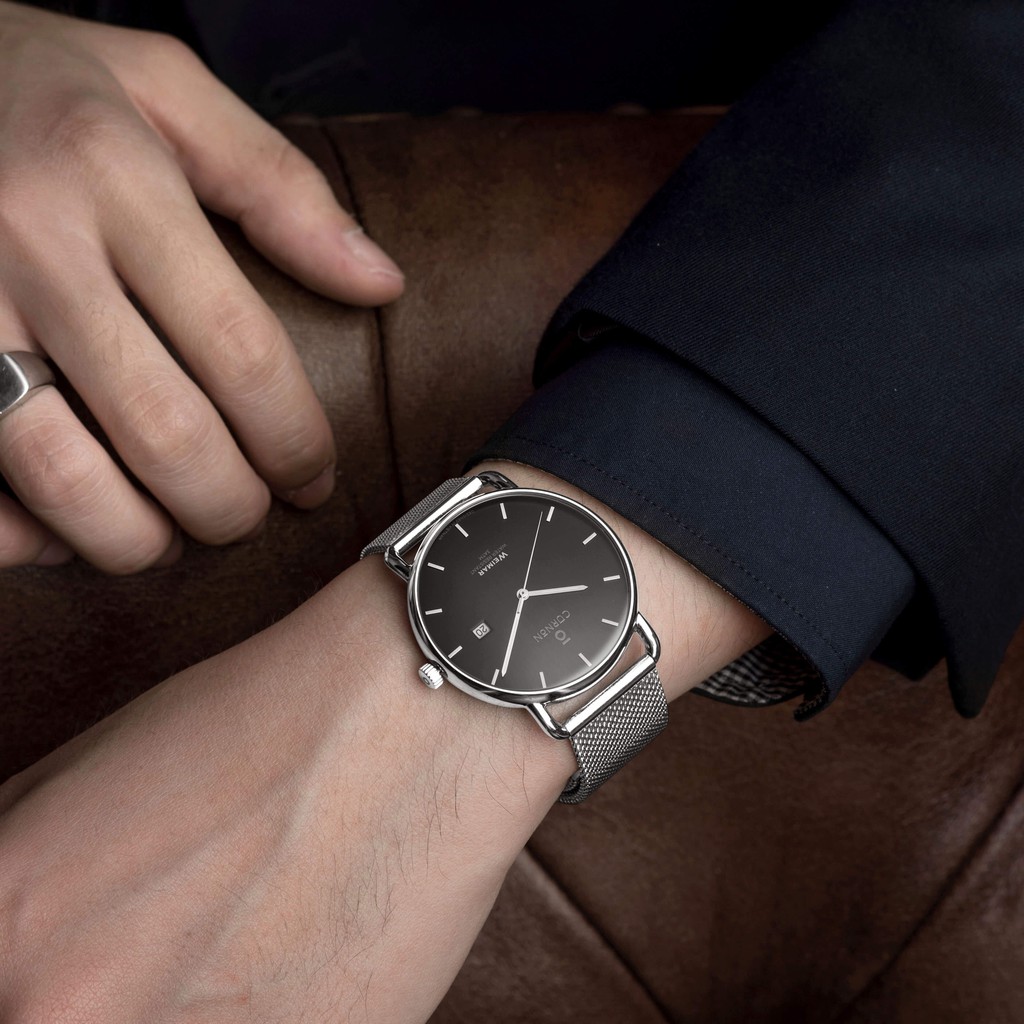 Đồng hồ nam Curnon Weimar Heinz dây kim loại chính hãng, thiết kế 3 kim thời trang | BigBuy360 - bigbuy360.vn