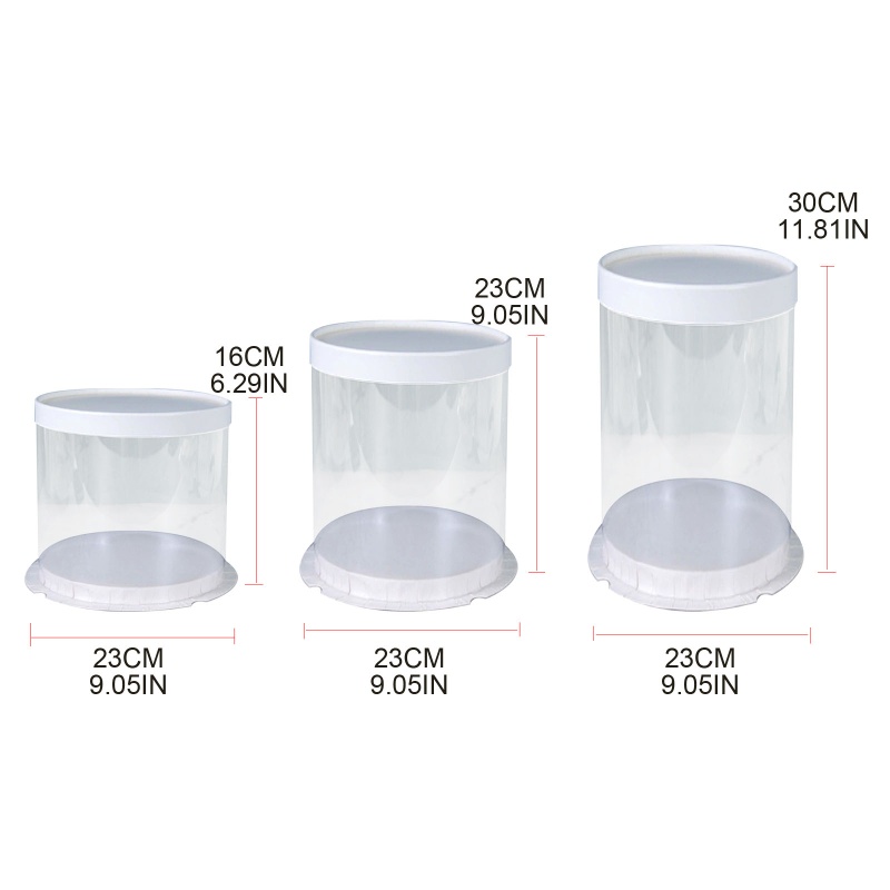 Hộp Tròn Trong Suốt Dùng Đựng Bánh Kem / Tráng Miệng / Trang Trí Tiệc Cưới Ốp