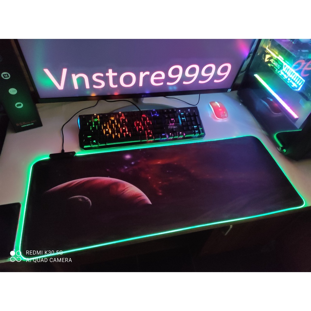 Lót chuột led rgb pad chuột 90x40 80x30 cỡ lớn siêu bền đẹp chống nước full box