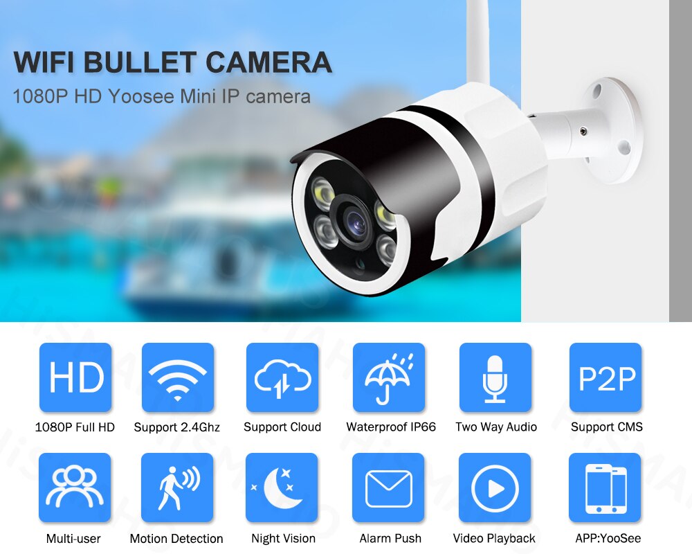 Camera An Ninh Cctv 1080p Kết Nối Wifi Chống Thấm Nước cctv yoosee