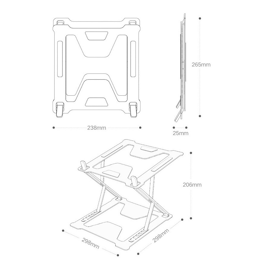 Đế nâng laptop stand 2 tầng, chỉnh độ cao gấp gọn hợp kim nhôm đa năng cho Macbook và máy tính xách tay SSKY P7