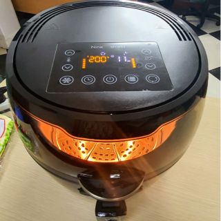 Nồi chiên không dầu Nine Shield 8L điều khiển LCD, kính trong dễ dàng quan sát thực phẩm