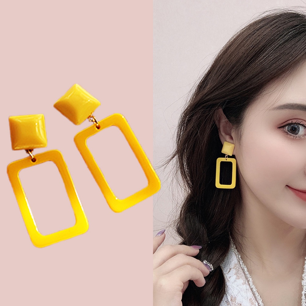 Khuyên tai nhựa acrylic dáng dài đong đưa thời trang Vintage dành cho nữ