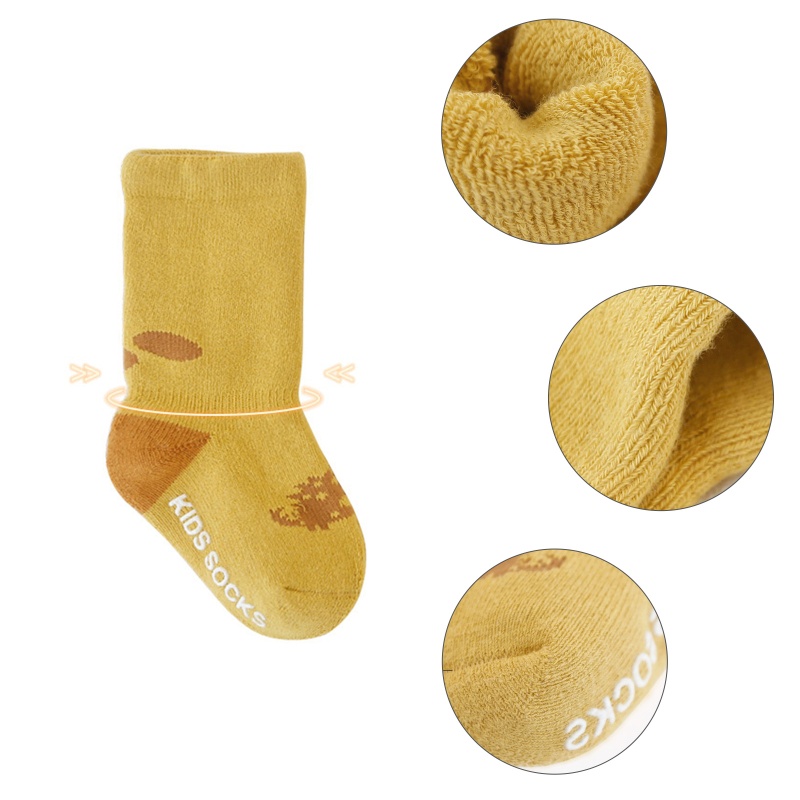 Haha Vớ Cotton Dày Mềm Mại Chống Trượt Mùa Thu Đông Cho Bé Sơ Sinh