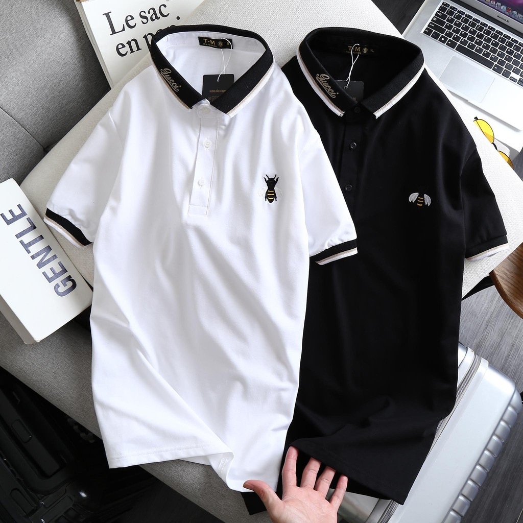 Áo thun Nam Nữ ⚡FREE SHIP⚡ Áo Polo cổ bẻ Gucci viền cổ tay Đẹp