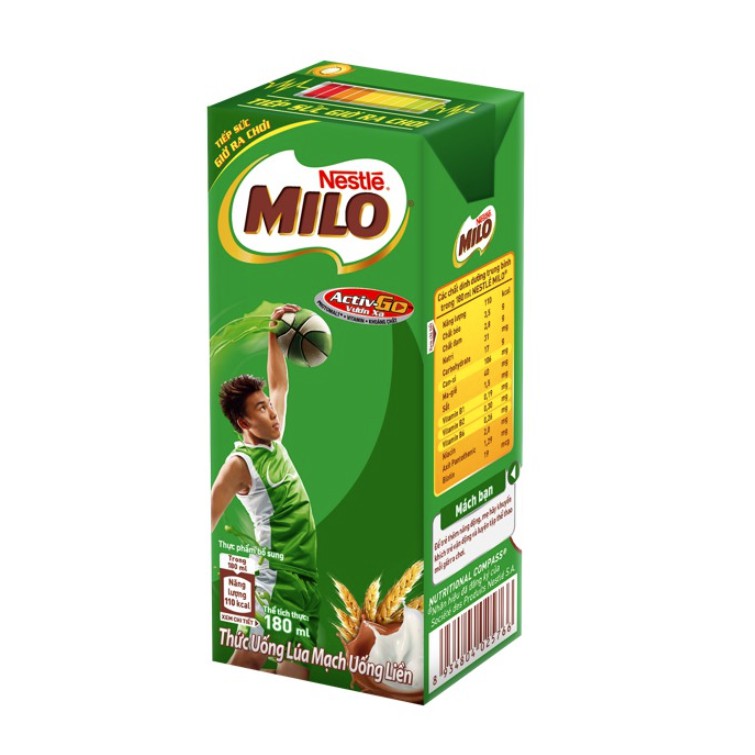 Lốc 4 Hộp Sữa MiLo Nestlé 110ml - 180ml