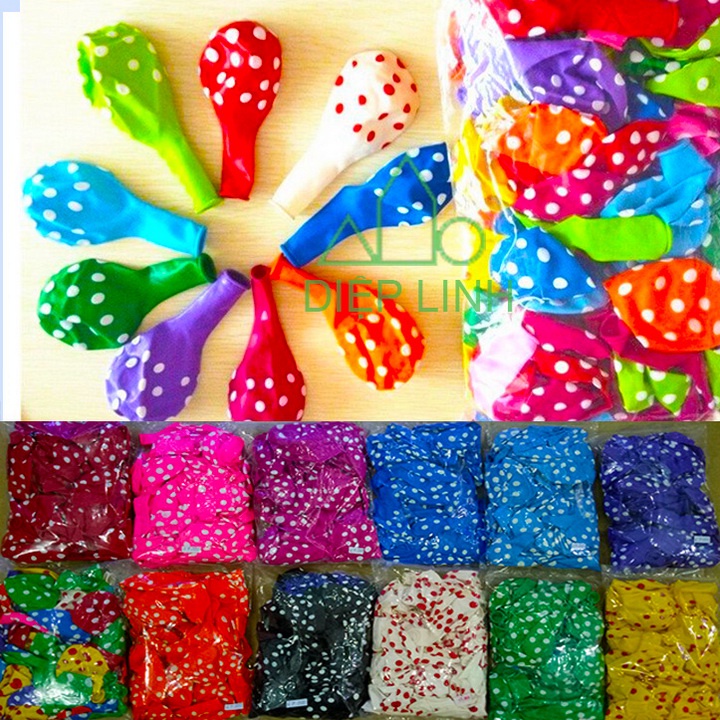 Bong Bóng Chấm Bi 12inch (35cm) Đủ Màu - Bóng Cao Su Chấm Bi Tròn Trang Trí Sinh Nhật, Thôi Nôi, Tiệc Cưới