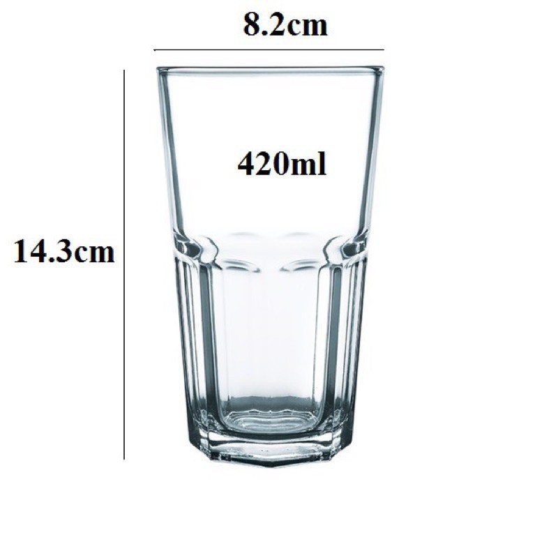 BỘ 6 LY THUỶ TINH CENTRO HIBALL 420ml THAILAND