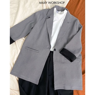 Áo blazer kiểu Hàn check blazer Maxy Workshop
