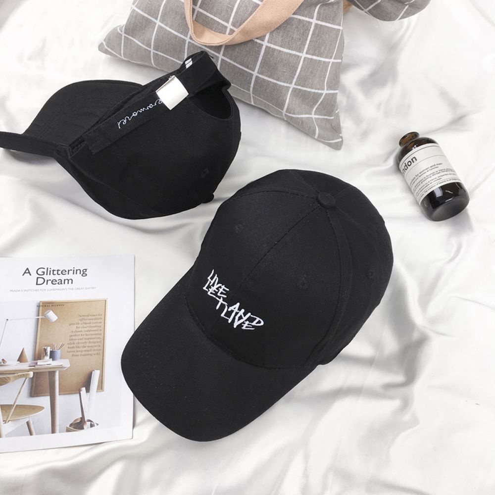 Mũ lưỡi trai thêu chữ BACK2LIFE phong cách Hàn Quốc