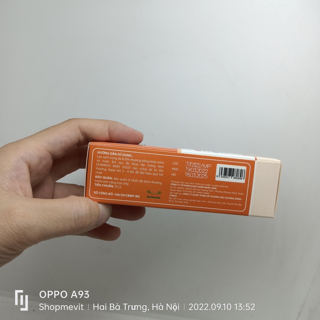 Dumikids baby gold kem bôi thiết yếu cho bé tuýp 25g
