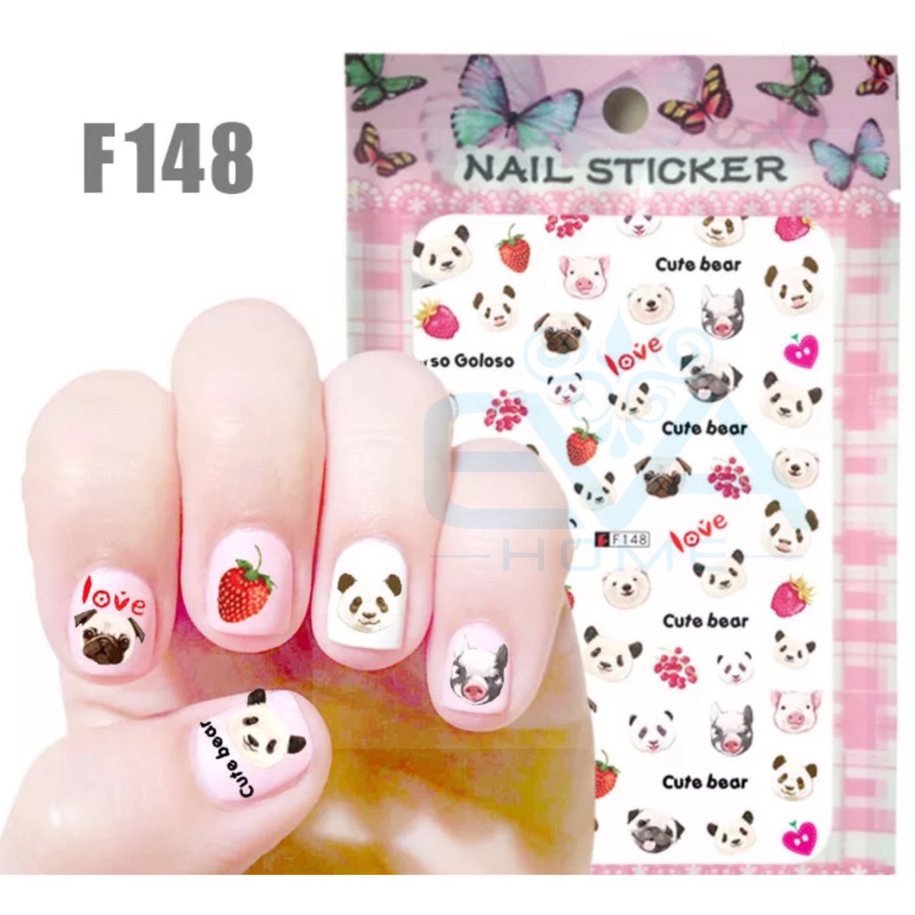 Miếng Dán Móng Tay 3D Nail Sticker Tráng Trí Hoạt Hình F148