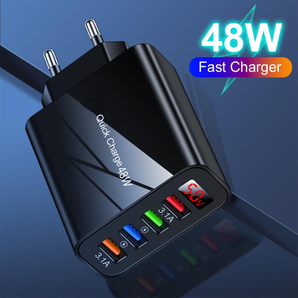 Củ Sạc Nhanh DIGIFOUNDER USB 3.1A Có Đèn LED Cho IPhone Samsung S10 Plus Xiaomi Huawei I7W3 Bộ sạc dự phòng