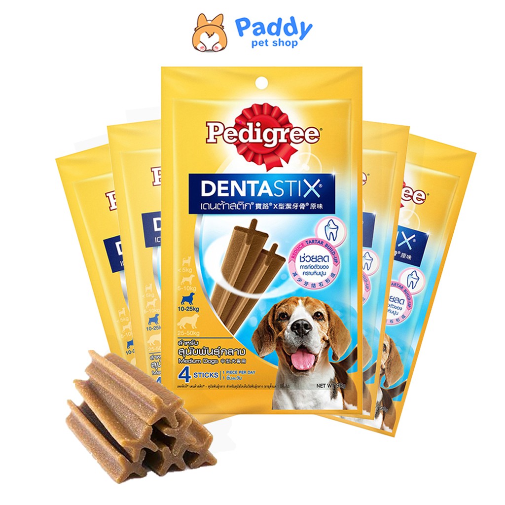 Bánh Xương Sạch Răng Cho Chó Cỡ Trung 10-25kg Pedigree Dentastix Medium Dogs 98g