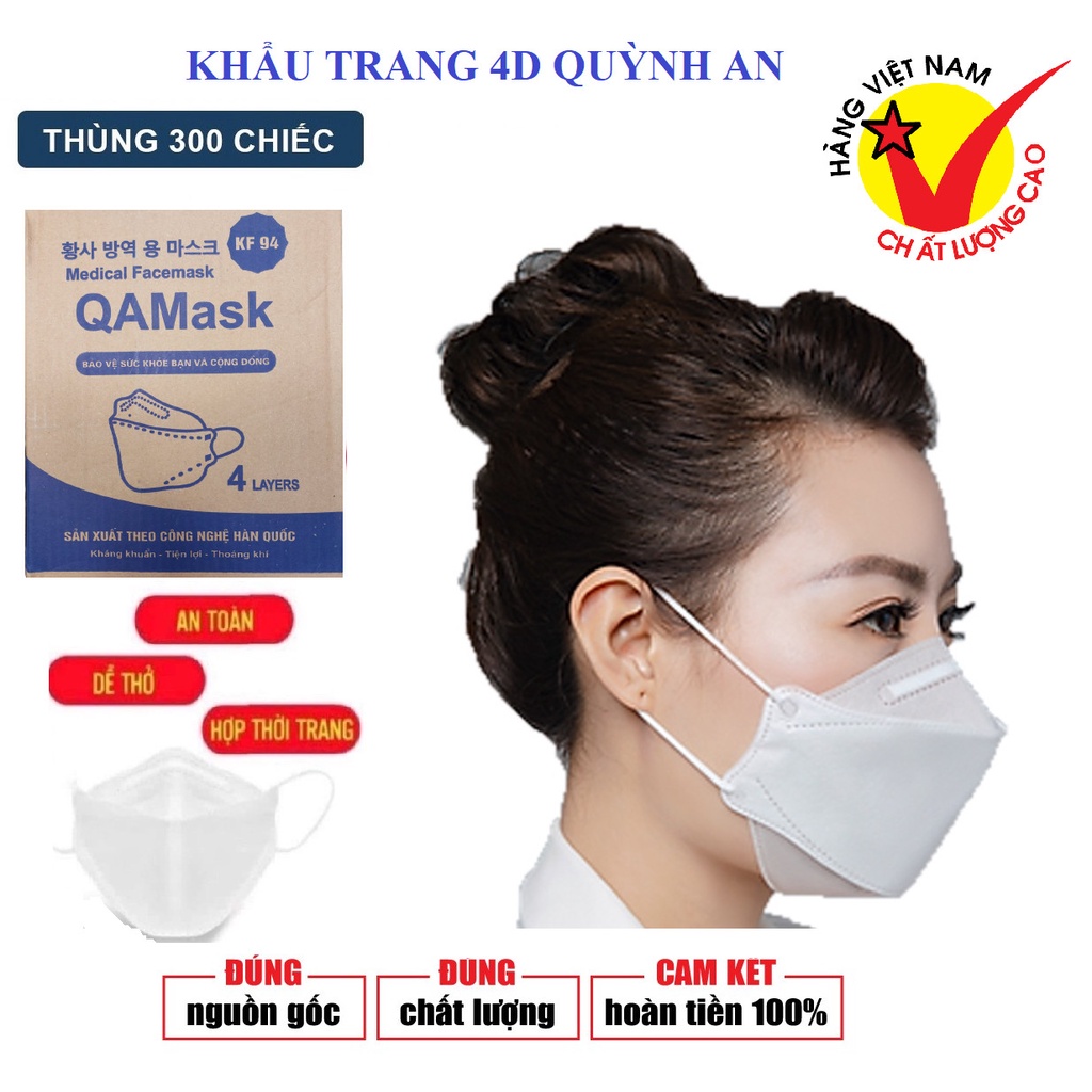 THÙNG 300 CHIẾC KHẨU TRANG KHÁNG KHUẨN 4D KING MASK KF94 ÔM SÁT MẶT CHỐNG BỤI MỊN | BigBuy360 - bigbuy360.vn