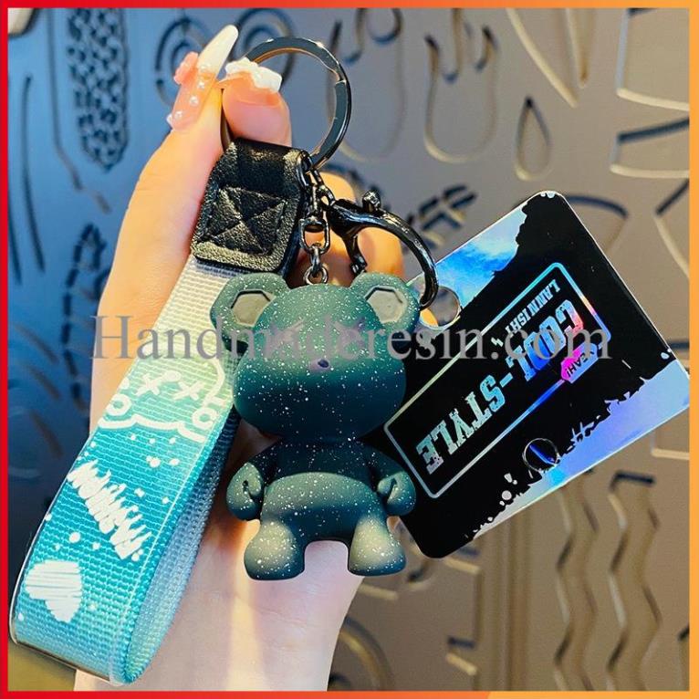 Handmade Móc Khóa Hoạt Hình Gấu Tắc Kè Hoa Sặc Sỡ