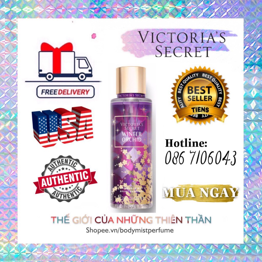 𝗕𝗢𝗗𝗬𝗠𝗜𝗦𝗧⚜️Mẫu thử xịt thơm Body Mist Victoria's Secret - Winter Orchid 250ml