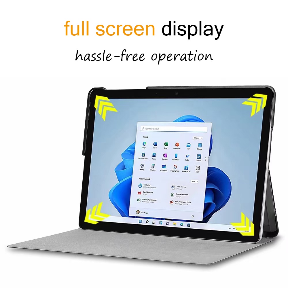 Ốp Bao Da Máy Tính Bảng Kèm Giá Đỡ Và Ngăn Đựng Bút Cho Microsoft Surface Go 3 / Go 2 / Go