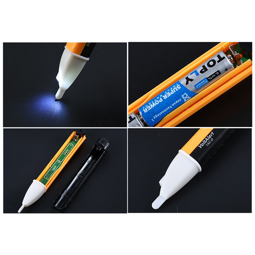 Bút thử điện xuyên tường VoltAlert có đèn led dùng pin AAA xác định rò rỉ điện không cần chạm trực tiếp -louttaine