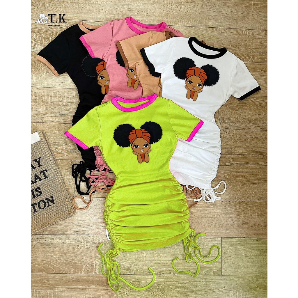 Thời trang trẻ em - Váy Đầm bé gái ôm body thời trang, sành điệu, thun cotton - Socnaukids