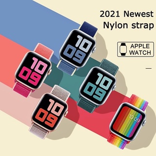 Dây Đeo Đồng Hồ Thông Minh Bằng Sợi Nylon Dạng Lưới Cho Apple Series Se 6 5 4 3 2 1 T500 T600 X7 38mm 40mm 42mm 44mm