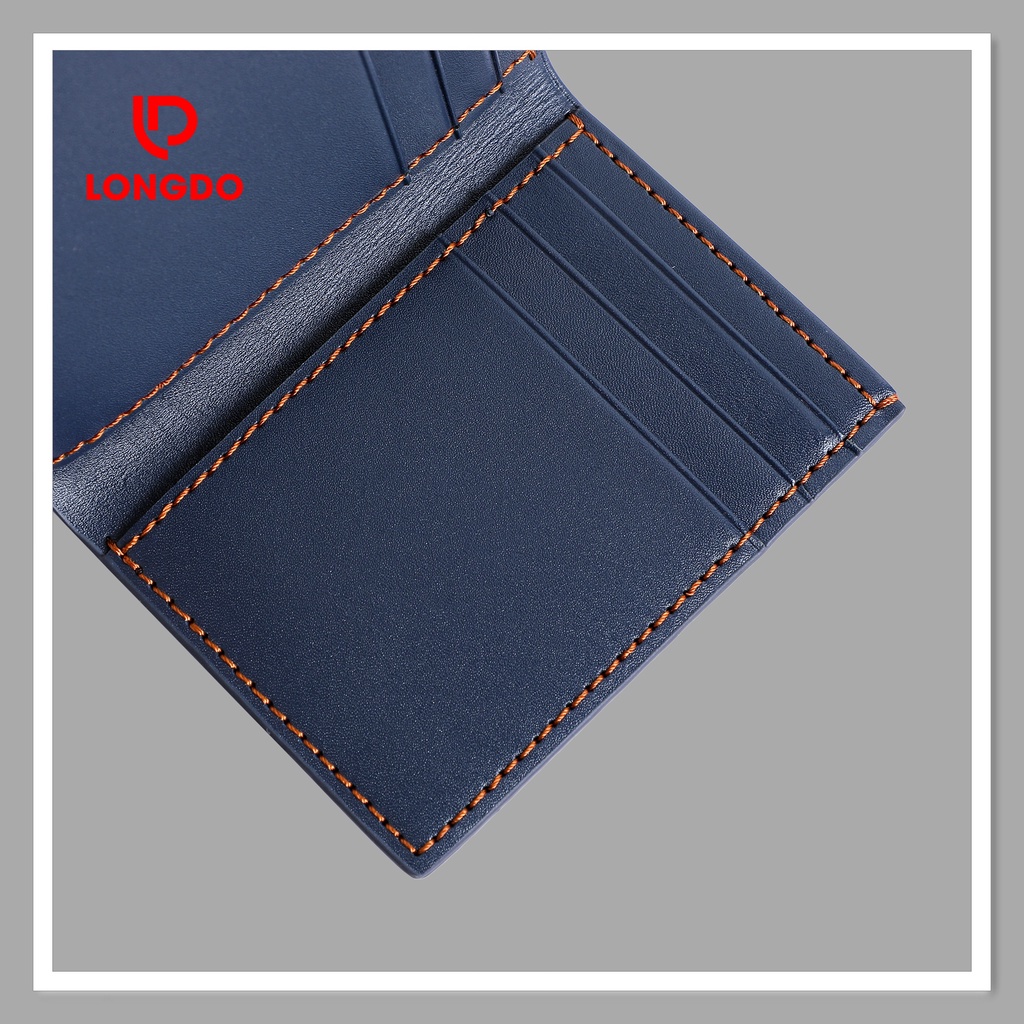 Ví da cao cấp - Cam kết da bò thật 100% - Ví đứng - Hàng chính hãng thương hiệu Longdo Leather - BD01