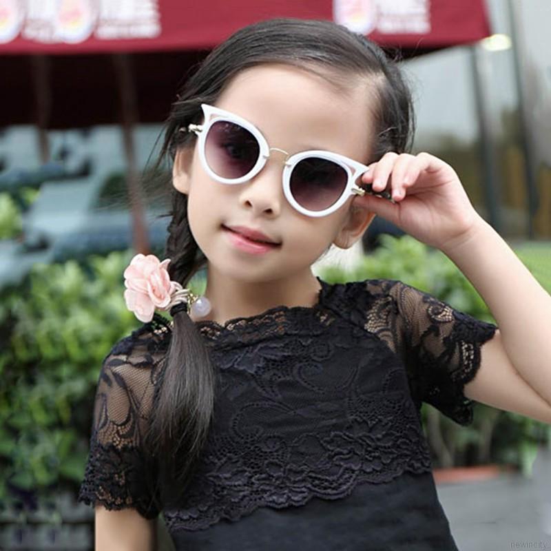 Kính mát mắt mèo chống tia UV phong cách hoài cổ cho bé