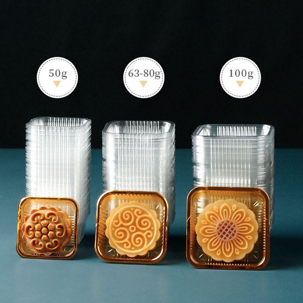 Elsworth Set 100 Hộp Đựng Bánh Trung Thu Hình Vuông Bằng PP Trong Suốt