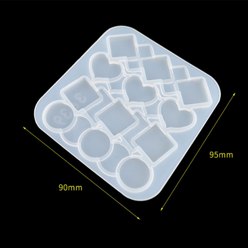 Khuôn silicon đổ nhựa resin Epoxy Acrylic kiểu dáng hình học dùng đúc kẹp tóc/móc khóa/đánh dấu trang thủ công DIY