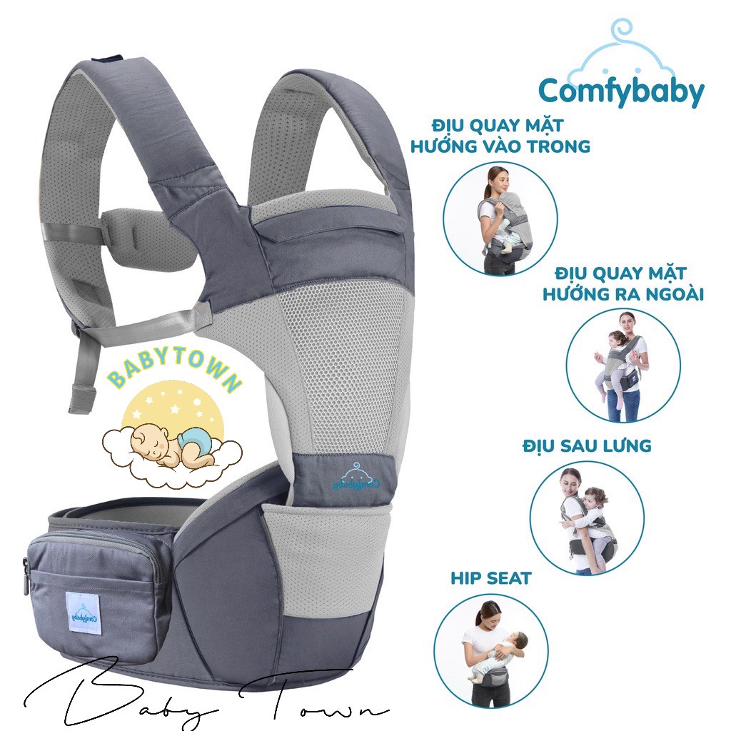 Địu ngồi cao cấp 2 trong 1 AIR MESH Comfybaby CF818