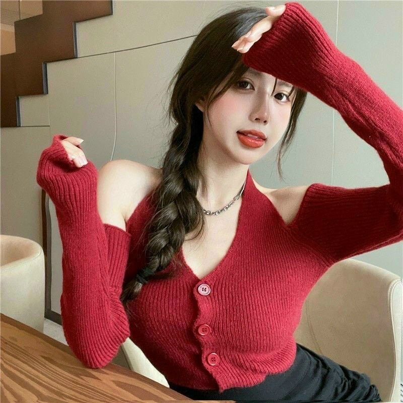 Áo kiểu cổ vuông 4 nút thun gân tay dài cực xinh xắn UN