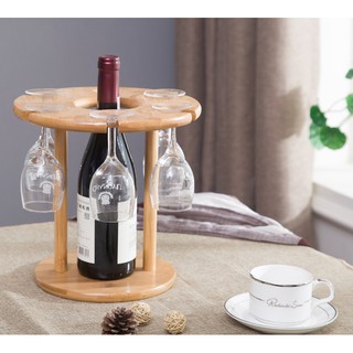 Kệ Gỗ để Rượu và Ly bằng Gỗ tre đẹp mắt, bền đẹp