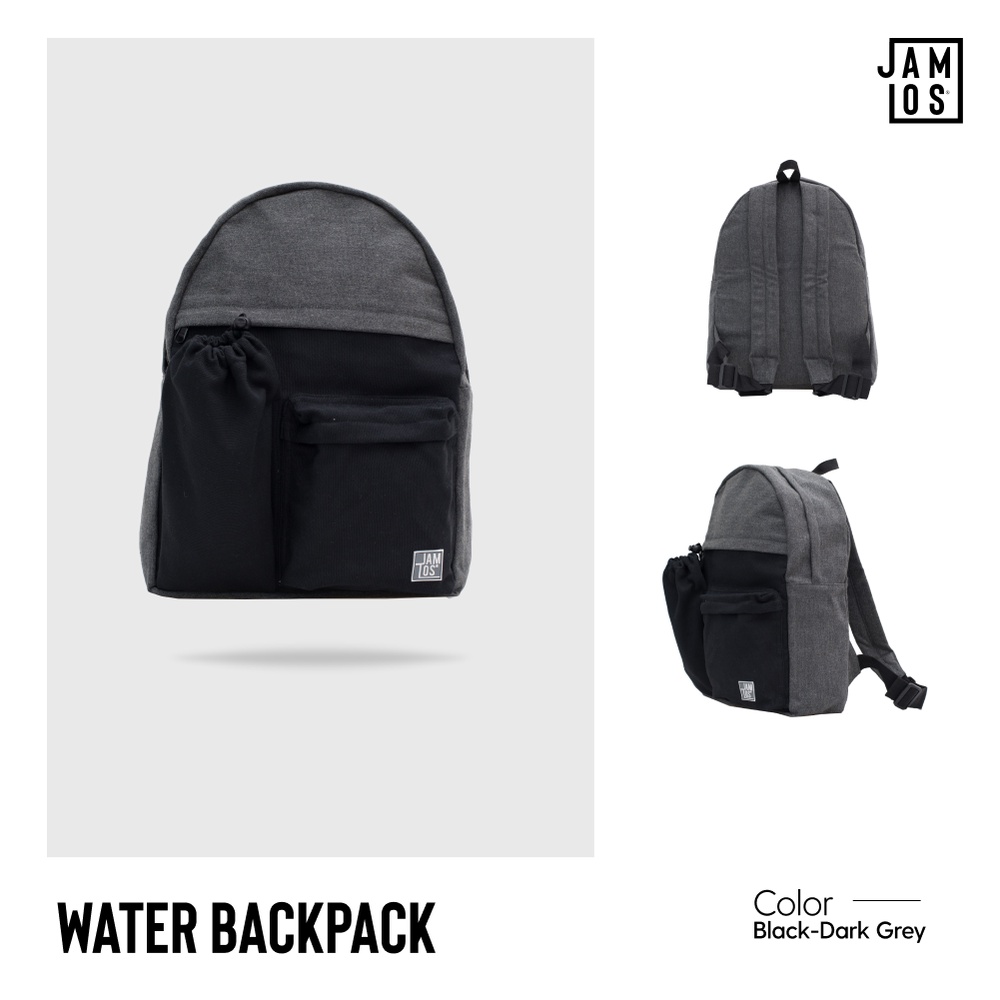 Jamlos Water Back - Balo vải canvas thời trang đi học đi làm nhiều ngăn đựng bình nước vừa laptop 14inch A4