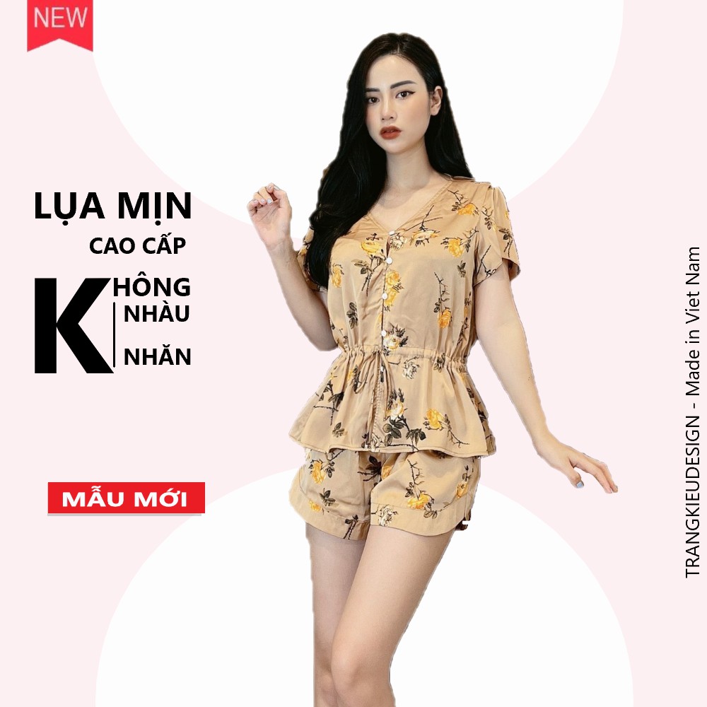 [Đồ mặc nhà nữ] [bộ pijama luạ mịn cao cấp] mẫu mới 2021