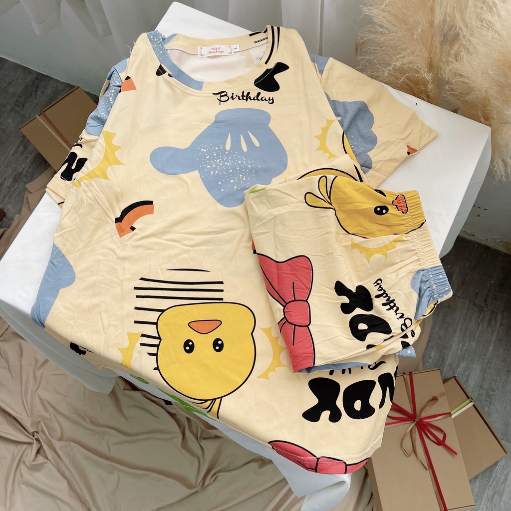 Bộ mặc nhà Pyjama Tea Store Cotton cộc QC họa tiết dễ thương