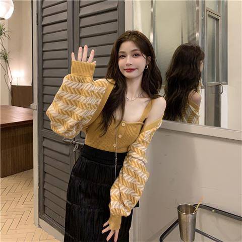 Áo Sweater Dệt Kim Kiểu Retro Hàn Quốc Thời Trang Xuân Thu Năng Động
