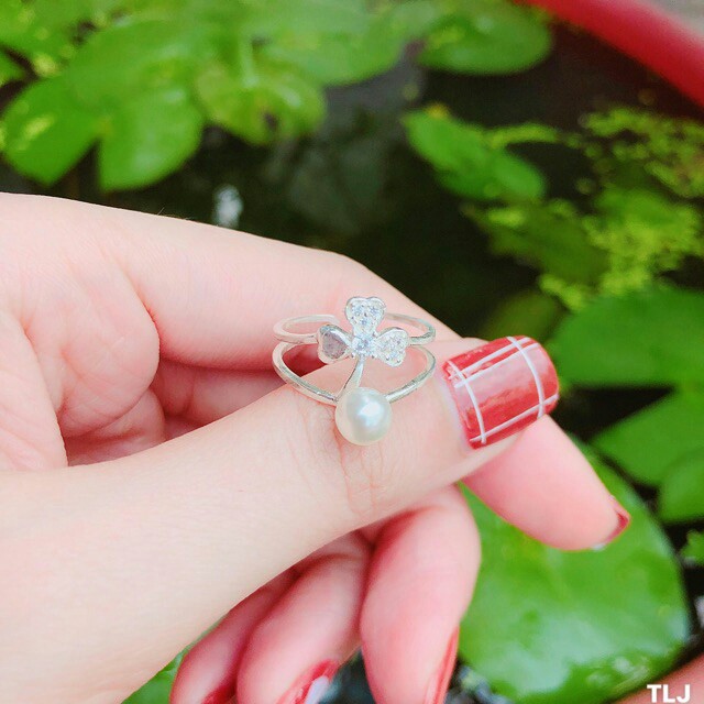 NHẪN CỎ 3 LÁ BẠC TA FREESIZE