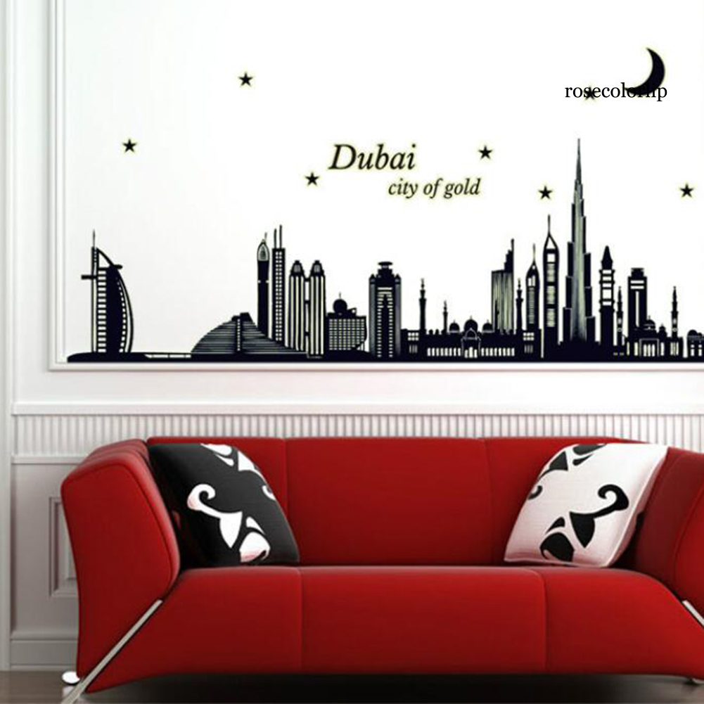 RC Miếng Dán Tường Dạ Quang Chống Nước Hình Thành Phố Dubai