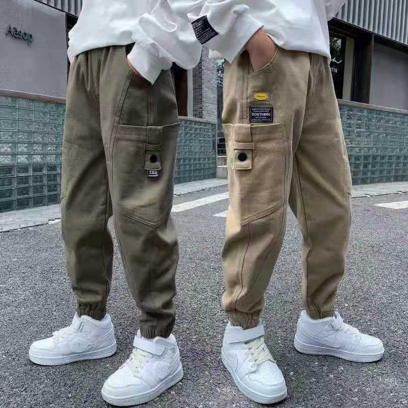 Quần Dài Thể Thao Dáng Rộng Phong Cách Mới Thời Trang Xuân Thu Cho Bé Trai