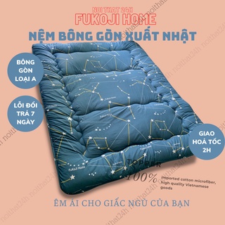 Đệm Ngủ Trải Sàn, Nệm Bông Gòn Xuất Nhật, Topper Kích Thước 1mx2m, 1m4x2m, 1m6x2m