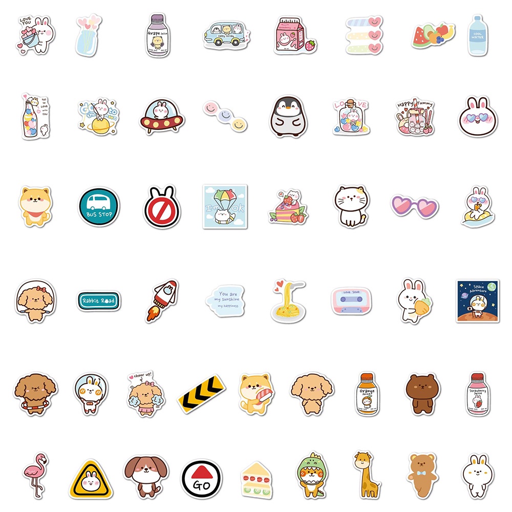 Set 50 Miếng Dán Hình Động Vật Dễ Thương Dùng Để Trang Trí